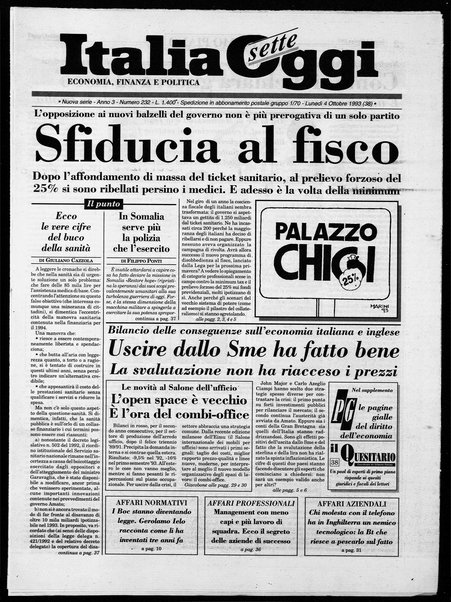 Italia oggi : quotidiano di economia finanza e politica